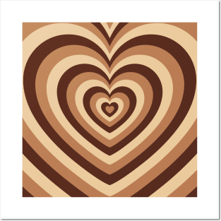 Brown Latte Heart Posters and Art